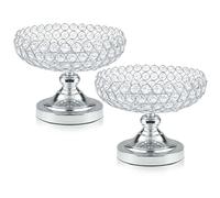 Kolnlala Crystal Bowl for Kitchen Counter Top/Party Table/Dining Table - Elegant Silver Gift for Her (2 PCS, Bowl Shape)