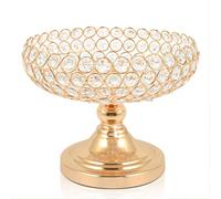 kolnlala Hollow-Carved Design Crystal Fruit Bowl Food Bowl for Table Centerpiece, Fruit/Artificial flowers Holder for your Counter,Elegant Crystal Bowl for Party table(Gold, 1PC)