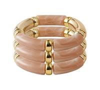 KOLODOGO 3PCS Gold Chunky Bangles Bracelets for Women Stackable Chunky Bracelets Acrylic Bamboo Bracelet Stretch Bracelets for Women as Jewelry Gift, metal, no gemstone