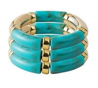 KOLODOGO 3PCS Gold Chunky Bangles Bracelets for Women Stackable Chunky Bracelets Acrylic Bamboo Bracelet Stretch Bracelets for Women as Jewelry Gift, metal, no gemstone