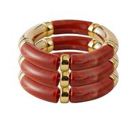 KOLODOGO 3PCS Gold Chunky Bangles Bracelets for Women Stackable Chunky Bracelets Acrylic Bamboo Bracelet Stretch Bracelets for Women as Jewelry Gift, metal, no gemstone