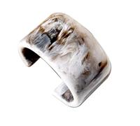 KOLODOGO Acrylic Resin Bracelet for Women Chunky Semi-circular Opening Bangles Lightweight Geometric Wide Bracelets for Women as Jewelry Gifts, M, Acrylic, no gemstone