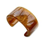 KOLODOGO Acrylic Resin Bracelet for Women Chunky Semi-circular Opening Bangles Lightweight Geometric Wide Bracelets for Women as Jewelry Gifts, M, Acrylic, no gemstone