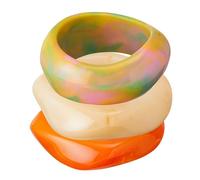 KOLODOGO Colorful Chunky Acrylic Bracelet for Women Round Cuff Bangle Bracelet Set Wrist Cuff Bracelets for Women as Jewelry Gift, Acrylic, no gemstone