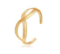 KOLODOGO Minimalist Gold Plated Bangle Bracelet for Women Stackable Open Bracelet Dainty Wrist Cuff Bracelets for Women as Jewelry Gift, Metal, no gemstone
