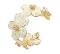 KOLODOGO Raffia Butterfly Flower Wide Cuff Chunky Gold Bracelets for Women, Open Cuff Bangles Wrist Cuff Bracelets for Women
