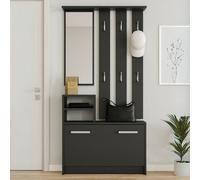 Kolom Shoe Cabinet With Hangers Modern Anteroom Black