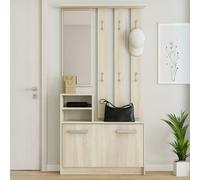 Kolom Shoe Cabinet With Hangers Modern Anteroom Sonoma Oak