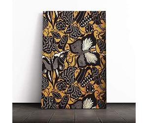 Koloman Moser Fabric Deisgn Canvas Print | Gallery Wrapped 30mm Frame Wall Art | 24x16 inches | Ready to Hang | Modern Picture | Living Room Bedroom Lounge Office