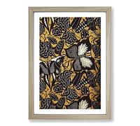 Koloman Moser Fabric Deisgn Framed Print | A2 Oak Framed Wall Art | Ready to Hang | Modern Nature Picture | Living Room Bedroom Lounge Office