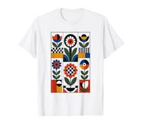 Koloman Moser Inspired Vienna Secession Floral Geometry Value Graphic T-Shirt