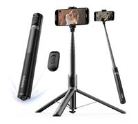 KOLOOBO 67'' Automatic Phone Tripod, Auto-Open Selfie Stick for iPhone with Remote, 360° Rotatable Extendable Phone Stand for Video Recording Vlog, Stable Travel Tripod Compatible with iPhone Android