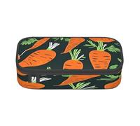KoloQren Happy carrot seamless pattern Print Large capacity pencil case with zipper,portable stationery storage bag