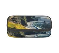 KoloQren Ireland Outdoors County Clare The Cliffs Print Large capacity pencil case with zipper,portable stationery storage bag