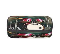 KoloQren Jazz drum Print Large capacity pencil case with zipper,portable stationery storage bag