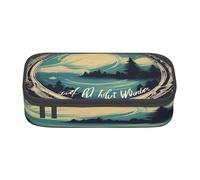 KoloQren Not All Who Wander Are Lost 1 Print Large capacity pencil case with zipper,portable stationery storage bag