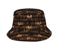 KoloQren Unisex Trendy Lightweight Library Bookshelf Book Printed Bucket Hat Packable Outdoor Beach Fishing Black, Black, One size