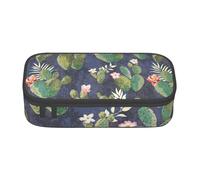 KoloQren watercolour cactus Print Large capacity pencil case with zipper,portable stationery storage bag