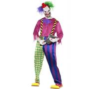 Kolorful Killer Klown Halloween Fancy Dress Costume (L)