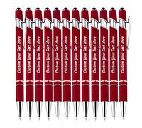KOLOWKO Personalized Text Custom Ballpoint Pen, Up to 1000 Bulk Custom Pens, Write Your Name, Text, Message 2-in-1 Stylus for Business, Graduation, Anniversary