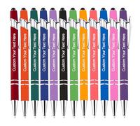 KOLOWKO Personalized Text Custom Ballpoint Pen, Up to 1000 Bulk Custom Pens, Write Your Name, Text, Message 2-in-1 Stylus for Business, Graduation, Anniversary