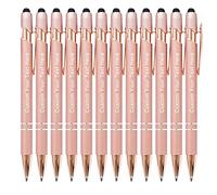 KOLOWKO Personalized Text Custom Ballpoint Pen, Up to 1000 Bulk Custom Pens, Write Your Name, Text, Message 2-in-1 Stylus for Business, Graduation, Anniversary