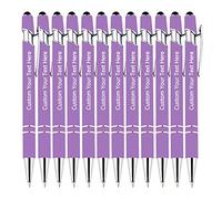 KOLOWKO Personalized Text Custom Ballpoint Pen, Up to 1000 Bulk Custom Pens, Write Your Name, Text, Message 2-in-1 Stylus for Business, Graduation, Anniversary