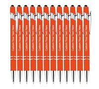 KOLOWKO Personalized Text Custom Ballpoint Pen, Up to 1000 Bulk Custom Pens, Write Your Name, Text, Message 2-in-1 Stylus for Business, Graduation, Anniversary