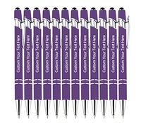 KOLOWKO Personalized Text Custom Ballpoint Pen, Up to 1000 Bulk Custom Pens, Write Your Name, Text, Message 2-in-1 Stylus for Business, Graduation, Anniversary