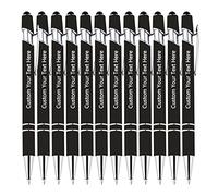 KOLOWKO Personalized Text Custom Ballpoint Pen, Up to 1000 Bulk Custom Pens, Write Your Name, Text, Message 2-in-1 Stylus for Business, Graduation, Anniversary