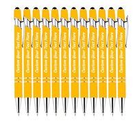 KOLOWKO Personalized Text Custom Ballpoint Pen, Up to 1000 Bulk Custom Pens, Write Your Name, Text, Message 2-in-1 Stylus for Business, Graduation, Anniversary