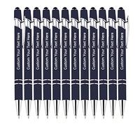 KOLOWKO Personalized Text Custom Ballpoint Pen, Up to 1000 Bulk Custom Pens, Write Your Name, Text, Message 2-in-1 Stylus for Business, Graduation, Anniversary