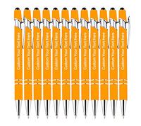 KOLOWKO Personalized Text Custom Ballpoint Pen, Up to 1000 Bulk Custom Pens, Write Your Name, Text, Message 2-in-1 Stylus for Business, Graduation, Anniversary