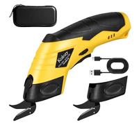 Kolozy Cordless Electric Scissors Cardboard Box Cutter, 4V Rechargeable Fabric Cutter 2500mAh Battery 10000RPM, Fabric Scissors with 2 Blades Cutting for Fabric Carpet Carton Plastic Leather Cloth