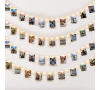 Kolpop 100LED Photo Clip String Lights, 10M Photo Peg Fairy Lights Indoor with 60 Clips Battery Powered Cooper Wire Hanging String Photo Display for Bedroom Birthday Wedding Party Christmas