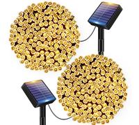 Kolpop 2 Pack Solar String Lights Outdoor Garden, 12M/39ft 120 LED Solar Powered Fairy Lights Outside 8 Modes Waterproof Solar Garden Lights for Trees Patio Fence Wedding Party Christmas Decor