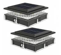 Kolpop 4x4 Solar Post Lights 2Pack, Solar Powered Fence Post Lights IP65 Waterproof for 4x4 3.5x3.5 Wooden/Vinyl Posts, Black Led Garden Light with Bright Warm White for Patio/Porch