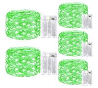 kolpop 5 Pack Fairy Lights Battery Operated with Timer, 50 LED Mini String Light Battery Powered, Green Tiny Lights for Indoor Wedding Decorations
