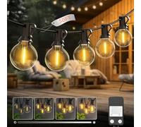 kolpop 50FT Outdoor String Lights with Dimmer Timer, G40 LED Patio Light with Edison Shatterproof Bulbs, Waterproof Connectable Hanging Lights for Outside Backyard Gazebo