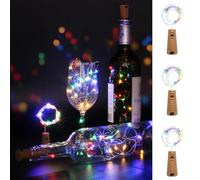 Kolpop Bottle Lights 3 Packs, 2m 20 LED Cork Light Battery Operated for Wine Bottles, Multi Coloured Fairy String Lighting Indoor for Jars Table Craft Christmas Party Decoration