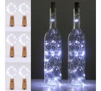 Kolpop Bottle Lights 6 Packs, 2m 20 LED Cork Light Battery Operated for Wine Bottles, Cool White Fairy String Lighting Indoor for Jars Table Craft Christmas Party Decoration