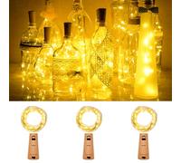 Kolpop Bottle Lights with Cork, 3 Packs Wine Bottle Lights Battery Operated, 2m 20 LED Mini Fairy Lighting Indoor for Party Wedding Christmas Birthday Table Jars DIY Decor(Warm White)