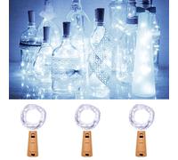 Kolpop Bottle Lights with Cork, 3 Packs Wine Bottle Lights Battery Operated, 2m 20 LED Mini Fairy String Lighting Indoor for Party Wedding Christmas Birthday Table Jars DIY Decor(Cool White)