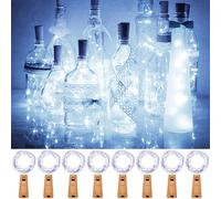 Kolpop Bottle Lights with Cork, 8 Packs Wine Bottle Lights Battery Operated, 2m 20 LED Mini Fairy String Lighting Indoor for Party Wedding Christmas Birthday Table Jars DIY Decor(Cool White)