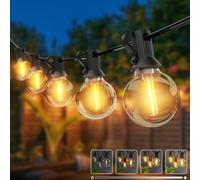 Kolpop Outdoor Garden Lights Mains Powered with [Timer & Dimmable] 9.7M/31FT String Light, LED G40 Bulb Waterproof Plug in Festoon Lights for Outside Pergola Party Gazebo