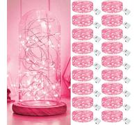 kolpop Pack of 18 Mini Fairy Lights with Battery, 2 m 20 LED Small Fairy Lights, Battery Operated, Indoor Fairy Lights, 3 Modes, DIY Fairy Lights, Waterproof for Party, Wedding, Christmas Decoration