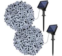 Kolpop Solar Fairy Lights Outdoor 2 Pack, 24M/79ft 240 LED Solar Powered Garden Lights Outside 8 Modes Waterproof Solar String Lights for Trees Patio Fence Wedding Party Christmas Decor (Cool White)