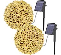 Kolpop Solar Fairy Lights Outdoor, 24M/79ft 240 LED Solar Powered Garden Lights Outside 8 Modes Waterproof Solar String Lights for Trees Patio Fence Wedding Party Christmas Decor, 2 Pack