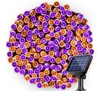 Kolpop Solar Fairy Lights Outdoor, 24M/79ft 240 LED Solar Powered Halloween Garden Lights Outside, 8 Modes Waterproof Orange Purple Solar String Lights for Trees Patio Fence Wedding Xmas Party Decor