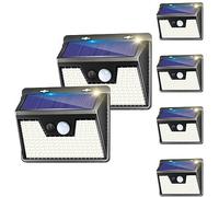 Kolpop Solar Lights Outdoor 6 Pack, 140LED/3 Modes Motion Sensor, Solar Powered, Wireless IP65 Waterproof Outdoor Wall Lights, Bright for Backyard Garden Fence Patio Front Door